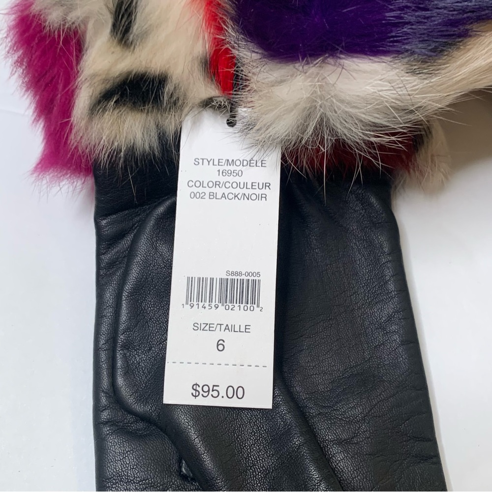 Lord & Taylor Genuine Leather & Fur Womens Gloves - Picture 4 of 4